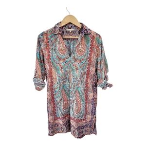Joan Vass Bohemian Paisley Tunic Top / Dress M